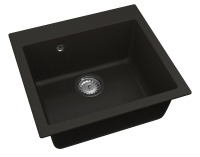Granitový kuchynský drez so sifónom Odi ONB 01-49 48x45 cm - čierna