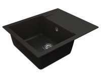 Granitový kuchynský drez so sifónom Odi ONB 02-61 58,5x48 cm - čierna