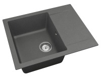 Granitový kuchynský drez so sifónom Odi ONB 02-61 58,5x48 cm - tmavosivá