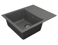 Granitový kuchynský drez so sifónom Odi ONB 02-61 58,5x48 cm - tmavosivá
