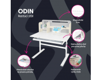 Rastúci písací stolík Odin - sivá / biela