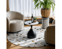 Konferenčný stolík Odis - biely mramor / čierna