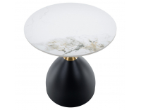 Konferenčný stolík Odis - biely mramor / čierna