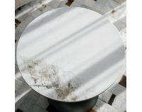 Konferenčný stolík Odis - biely mramor / čierna