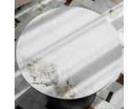 Konferenčný stolík Odis New - biely mramor / čierna