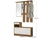 Predsieň so zrkadlom Oikos HS - orech rinaldi / biela