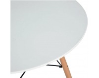 Okrúhly jedálenský stôl Demin 120x74,5 cm - biela matná / buk