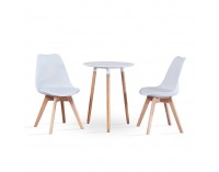 Okrúhly jedálenský stôl Elcan 60 60x75 cm - biela / buk