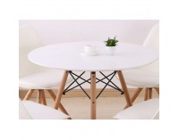 Okrúhly jedálenský stôl Gamin 80 New - biela / buk