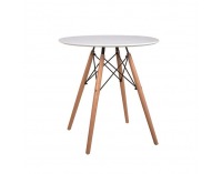 Okrúhly jedálenský stôl Gamin New 60 cm - biela / buk