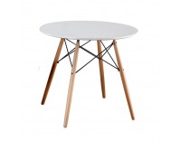 Okrúhly jedálenský stôl Gamin New 90 cm - biela / buk