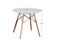 Okrúhly jedálenský stôl Gamin New 90 cm - biela / buk