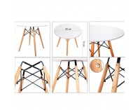 Okrúhly jedálenský stôl Gamin New 90 cm - biela / buk