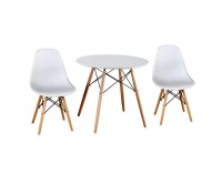 Okrúhly jedálenský stôl Gamin New 90 cm - biela / buk