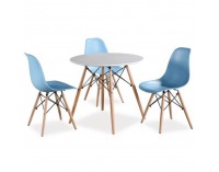 Okrúhly jedálenský stôl Gamin New 90 cm - biela / buk