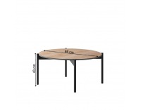 Okrúhly konferenčný stolík Bergen BL86 - dub Jackson Hickory / grafit / čierna