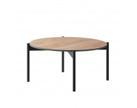 Okrúhly konferenčný stolík Bergen BL86 - dub Jackson Hickory / grafit / čierna