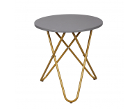Okrúhly príručný stolík Rondel - sivá / zlatá