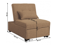 Rozkladacie kreslo Oksin - hnedá