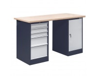 Pracovný stôl OL02L/O4O1 - grafit / svetlosivá