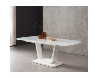 Rozkladací jedálenský stôl Olav - biely lesk