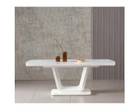 Rozkladací jedálenský stôl Olav - biely lesk