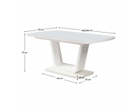 Rozkladací jedálenský stôl Olav - biely lesk