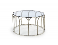 Okrúhly konferenčný stolík Olivia - dymová / strieborná