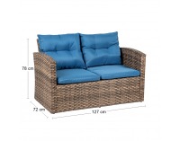 Záhradný nábytok z umelého ratanu Olivonder - hnedá / modrá