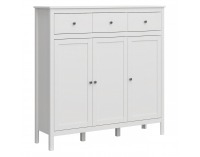 Trojdverová komoda so zásuvkou Olje 3D3S - biela