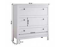 Zásuvková komoda Olje 3S - biela