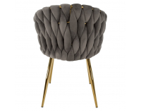 Dizajnové kreslo Olven - sivá / zlatá