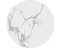 Okrúhly konferenčný stolík (2 ks) Oreo - biely mramor / čierna