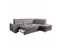 Rohová sedačka s rozkladom a úložným priestorom Oreo Roh P - hnedosivá