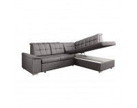 Rohová sedačka s rozkladom a úložným priestorom Oreo Roh P - hnedosivá