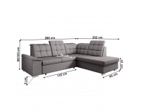Rohová sedačka s rozkladom a úložným priestorom Oreo Roh P - hnedosivá