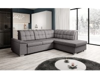 Rohová sedačka s rozkladom a úložným priestorom Oreo Roh P - hnedosivá