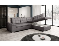 Rohová sedačka s rozkladom a úložným priestorom Oreo Roh P - hnedosivá