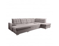 Rohová sedačka U s rozkladom a úložným priestorom Oreo U P - sivobéžová (taupe)
