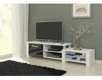 TV stolík Orion - biela / čierny lesk