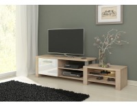 TV stolík Orion - sonoma svetlá / biely lesk