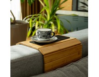 Drevená podložka na sedačku Osen - prírodná / čierna