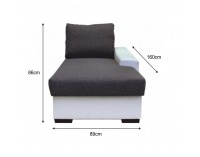 Otoman s úložným priestorom Oregon 02 - sivá / biela