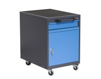 Mobilný kontajner k pracovnému stolu na kolieskach P2 - grafit / modrá