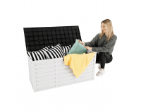 Záhradná truhlica Padmo - biela / čierna