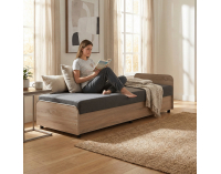 Jednolôžková posteľ (váľanda) s úložným priestorom Pamir - dub sonoma / sivá