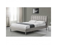 Čalúnená manželská posteľ s roštom Paola 160 160x200 cm - sivá