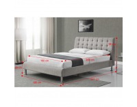 Čalúnená manželská posteľ s roštom Paola 160 160x200 cm - sivá