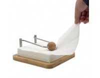 Stojan na servítky Papino - hnedá / strieborná