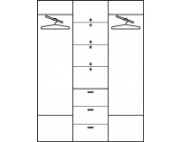 Šatníková skriňa Paris 150/40 3D - jelša